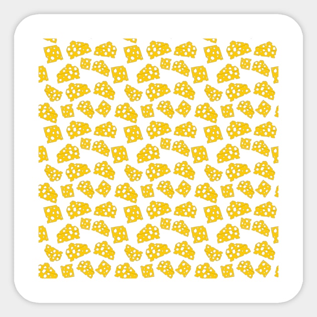 Never Ending Cheese - White Sticker by BF Patterns